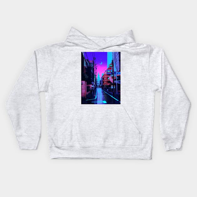 Alley 2077 Kids Hoodie by funglazie